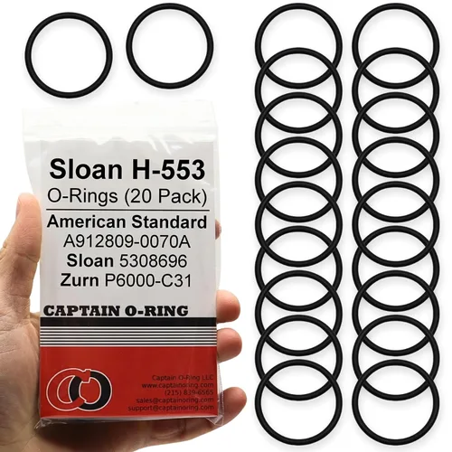 Miniatura 8 de Captain O-Ring Repuesto H-553/5308696 / P6000-C31 / A912809-0070A Anillos tóricos para Zurn, Sloan, Royal/Regal, American Standard Válvula