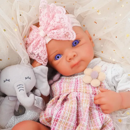 Miniatura 11 de Muñeca de bebé Reborn de 12 pulgadas, muñeca de cuerpo completo de silicona, muñecas de bebé Reborn de silicona de cuerpo completo, recién nacida