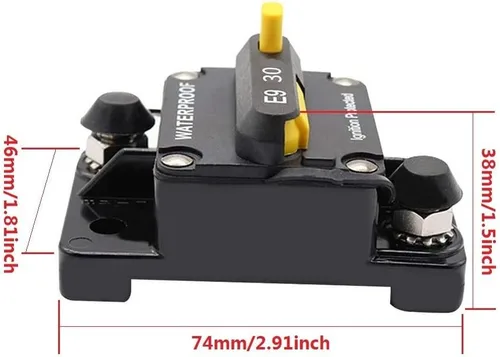 Disyuntor de 30 amperios 30-300 A con motor de arrastre de reinicio manual, auto para bicicleta marina, terminal de audio estéreo, inversor de