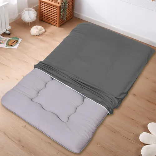 Miniatura 10 de Funda de colchón de futón de piso 100% algodón, suave, amigable con la piel, lavable, con cremallera, funda de colchón tatami, a prueba de polvo