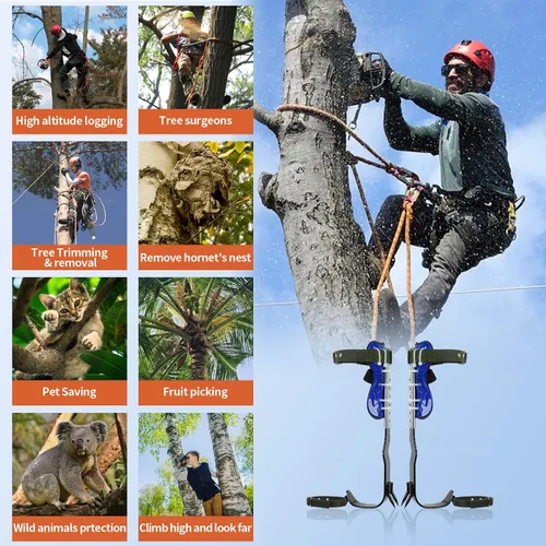 Miniatura 5 de Tree Climbing Spikes, Tree Climbing Gear with Non-Slip Pedal, Adjustable Tree Climbing Tool Set