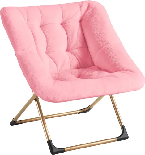 Miniatura 10 de Youtanic Comfy - Silla tipo platillo de gran tamaño, silla de lectura de piel sintética suave para adultos, marco de metal XL estable y almohadilla