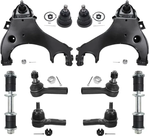 Miniatura 46 de Detroit Axle - Kit de suspensión frontal de 10 piezas para Jeep 2002-2004 Liberty, 2 brazos de control superiores con rótula 2 rótulas inferiores, 4