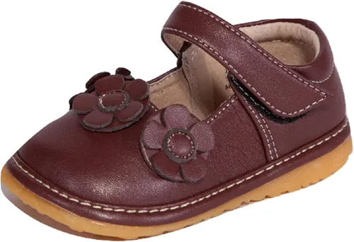 Little Mae's Boutique Mary Jane - Zapatos chirriantes para niñas pequeñas, ideales para caminar con chirriador extraíble y correa ajustable, zapatos