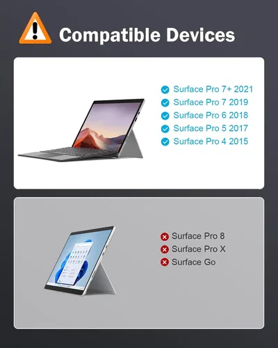 Miniatura 2 de Covertor MoKo para Microsoft Surface Pro 4 / Pro 3 / Surface Pro 2017, teclado Bluetooth inalámbrico delgado con Trackpad, retroiluminado con luces