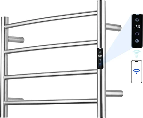 Miniatura 10 de Toallero Eléctrico con Control de Voz para Alexa y Google Home, TUYA - Calentador de Toallas de Baño Montado en la Pared, Enchufable
