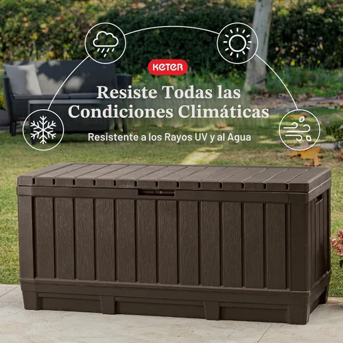 Miniatura 5 de Keter Kentwood - Caja de resina de 92 galones, organización y almacenamiento para muebles de patio, cojines de exterior, almohadas, herramientas