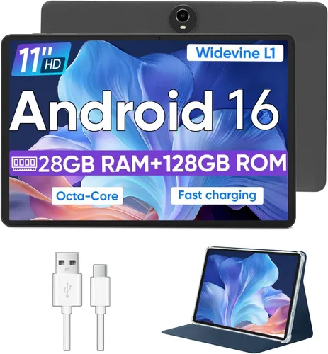WXUNJA Tablet Android 15, tabletas de 11 pulgadas con procesador Octa Core, 12 GB de RAM 128 GB de ROM 1 TB de expansión, Widevine L1, batería de