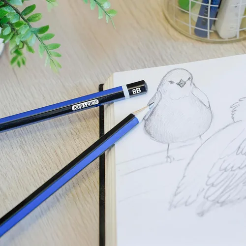 Miniatura 7 de BAZIC PRODUCTS Juego de lápices de dibujo y boceto (surtido de 6), para exámenes escolares de escritura, paquete de 2