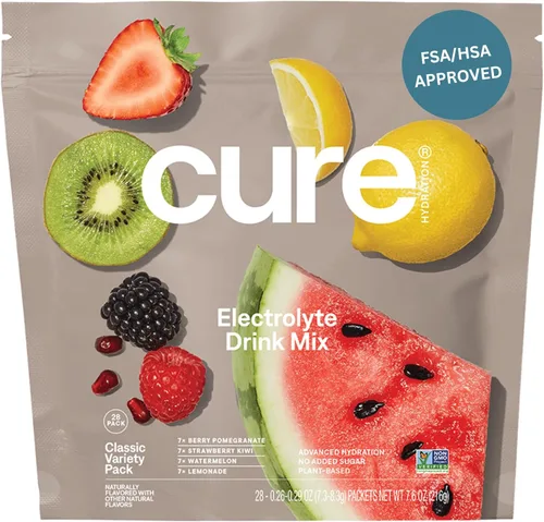 Miniatura 9 de Cure Hydration Mezcla de bebida con electrolitos a base de plantas Sin azúcar añadida FSA-HSA Polvo para alivio de deshidratación hecho
