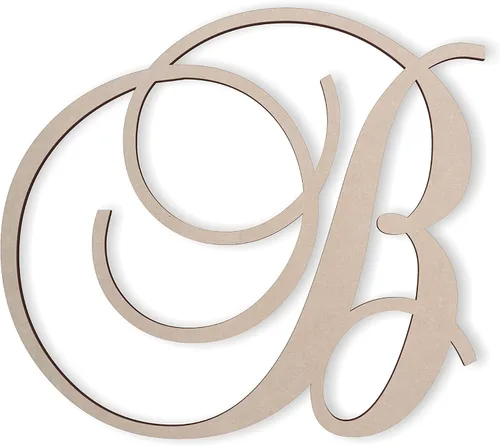 Miniatura 40 de Jess and Jessica Letra de madera A, 4 pulgadas de largo x 1/4 de pulgada de grosor, letras grandes de madera para decoración de pared, letras