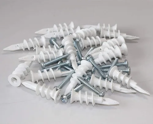 Miniatura 5 de Anclajes de plástico autoperforantes para paneles de yeso con tornillos, tornillos de expansión, 40 piezas (20 pares)