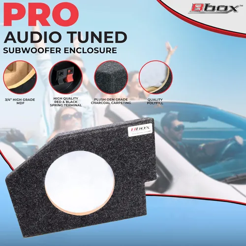 Miniatura 5 de Bbox - Caja sellada de subwoofer individual de 10 pulgadas, compatible con Dodge Ram Quad Cab 2002-2018, cajas y carcasas de subwoofer alfombradas