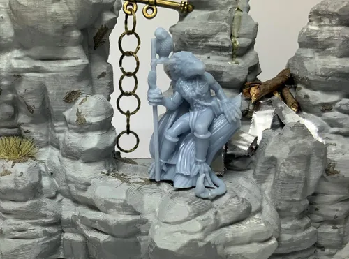 Miniatura 2 de Lizardfolk, Masculino - RPG - Calabozos y Dragones - DND - Pathfinder - Señor del Anillo - Figura miniatura (gris/sin pintar)