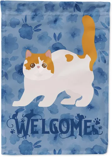 Miniatura 167 de Caroline's Treasures CK4813CHF - Bandera de bienvenida con gato abisinio azul, manga grande, para porche, para colgar en la pared, poliéster