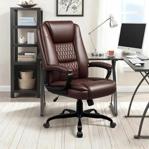 Miniatura 7 de OFIKA Silla de Oficina para el Hogar, Silla Grande y Alta de 400 LBS Diseño de Servicio Pesado, Cojín Ergonómico de Respaldo Alto Soporte Lumbar