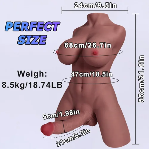 Miniatura 5 de Muñeca sexual realista de 18.7 libras, juguetes sexuales, juguetes de masturbación, torso transexual de tamaño completo para mujeres con consolador