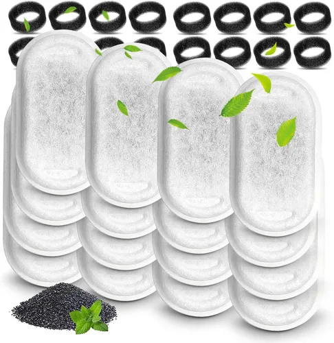 Miniatura 8 de Filtros de fuente de agua para gatos, compatibles con fuente de mascotas de acero inoxidable, 8 filtros con 8 esponjas, filtros de repuesto