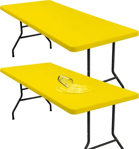 Miniatura 15 de homing Mantel rectangular elástico ajustable de 4 pies, funda de tela impermeable, mantel de poliéster lavable para cenas, fiestas, otoño