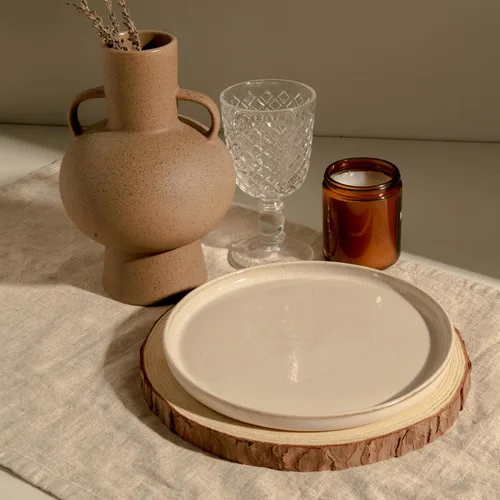 Miniatura 6 de Elan Rebanadas de madera de 9.5 a 10.5 pulgadas de diámetro, 6 piezas, rebanadas de madera natural sin terminar para centros de mesa, discos