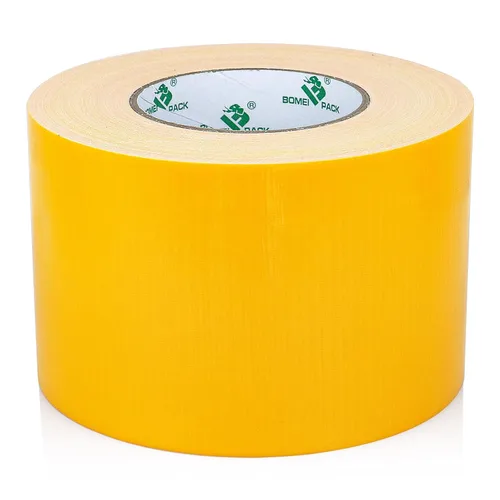 Miniatura 8 de BOMEI PACK Cinta de conducto amarilla de 4 pulgadas de ancho, cinta adhesiva industrial resistente al agua de color 9.0 mil x 4 pulgadas x 55 m