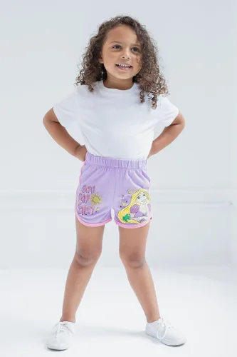 Miniatura 6 de Disney Princess Belle Jasmine Moana Rapunzel Tiana Ariel - Paquete de 3 pantalones cortos de rizo francés para niñas pequeñas a grandes
