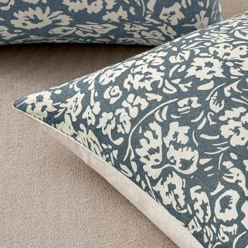 Miniatura 8 de MIULEE Fundas de almohada florales 18x18, juego de 2 fundas de almohada decorativas modernas de lino, fundas de almohada neutras de estilo granja