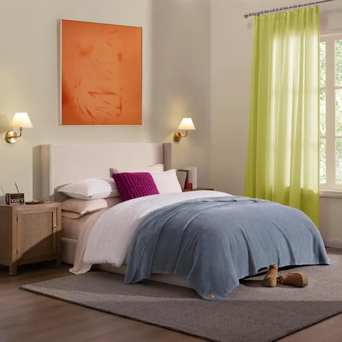 Miniatura 6 de UGG Manta de Felpa Full/Queen, Manta Mullida de Vellón para Cama, Lujosa y Acogedora Manta de Gran Tamaño para Sofá, Ropa de Cama Queen Azul