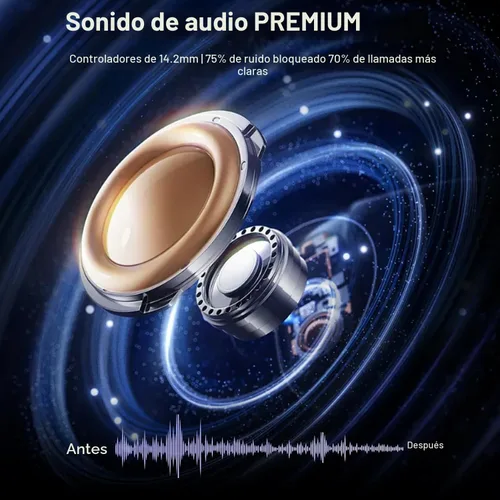 Miniatura 3 de Auriculares inalámbricos, auriculares deportivos Bluetooth 5.4 IPX8 impermeables, 70H con sonido de graves profundos, 4 micrófonos ENC