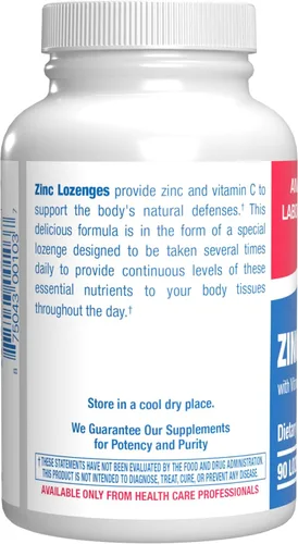 Miniatura 3 de Pastillas de zinc con vitamina C para apoyo inmunológico, pastillas de vitamina C y zinc de alta absorción para adultos, bienestar diario