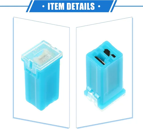 Miniatura 5 de 6 fusibles estándar en forma de caja de 20 amperios, universales para camionetas, automóviles, SUV, plástico duradero, metal, color azul