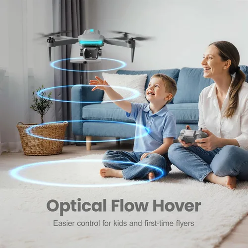 Miniatura 4 de Dron para niños con cámara, cuadricóptero RC plegable con pantalla remota de 4.5 pulgadas, motor sin escobillas, movimiento de flujo óptico, cámara