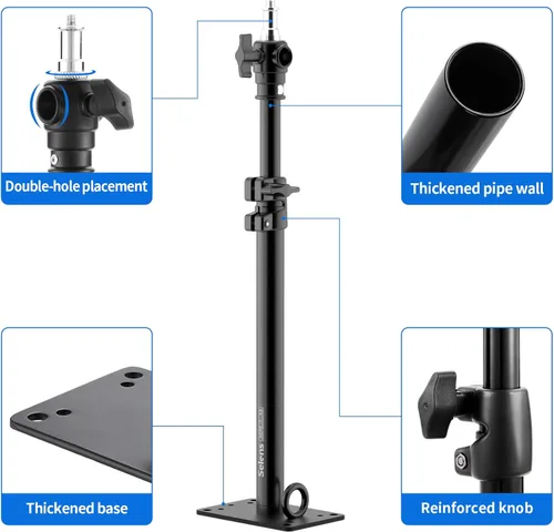 Miniatura 3 de Soporte de pared para estudio de fotografía, brazo de brazo de montaje en pared para cámara de hasta 22 pulgadas para monolights, paraguas