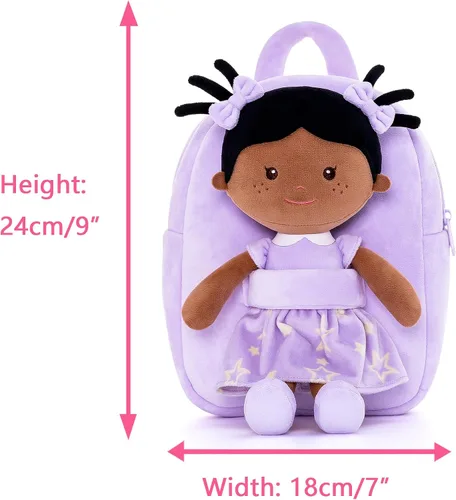 Miniatura 51 de Onetoo Mochila para niños pequeños, regalos de regreso a clases, mochilas para niñas y niños con muñecas de bebé ligeras y suaves en vestido