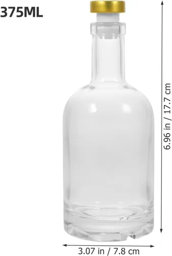 Miniatura 2 de SHOWERORO 2 decantadores de vidrio transparente grueso para botella de licor, resistente, base elegante diseño para bar en el hogar y uso, fácil