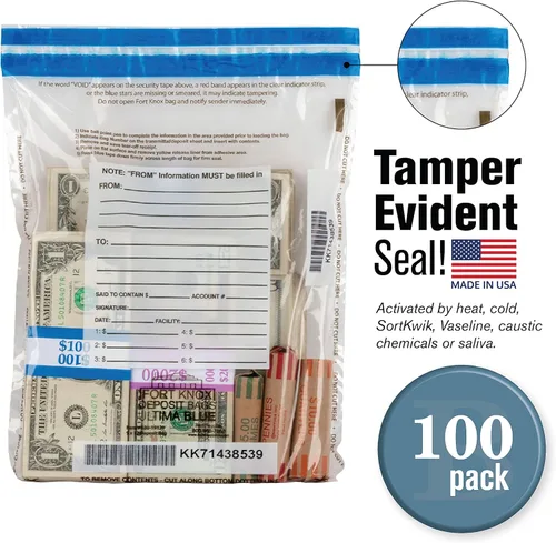 Miniatura 2 de BankSupplies Ultima Blue - Bolsas de depósito transparentes a prueba de manipulaciones, 9 pulgadas de ancho x 12 pulgadas de alto, paquete de 100