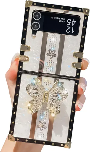 Miniatura 43 de Compatible con Funda Samsung Galaxy S22 Ultra, Diseño de Mariposa Brillante de Lujo con Soporte Plegable Kickstand para Mujeres y Niñas, Funda Rosa