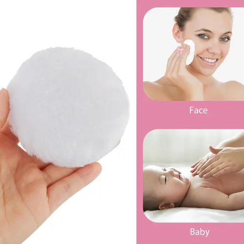 Miniatura 3 de WLLHYF Soplo cosmético para el cuerpo del bebé, cara grande y esponjosa, suave con estuche contenedor para bebé, niño, adulto, baño, viajes (rosa)