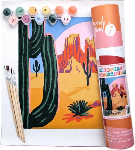 Pink Picasso Kits de pintura de destinos coloridos por números para adultos y adolescentes | Kits únicos de pintura de lienzo para bricolaje Kit de