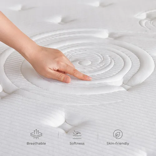 Miniatura 4 de Sweetnight Colchón King – Colchón híbrido tamaño King de 12 pulgadas, colchón de cama King con bobinas en bolsillos para un sueño cómodo y un apoyo