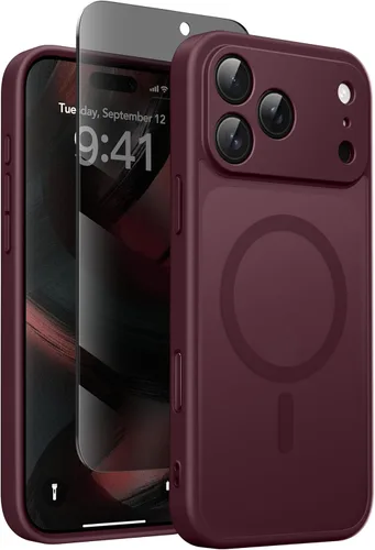 Miniatura 14 de GolbinBox Funda magnética para iPhone 15 Pro, compatible con MagSafe, protección completa de la cámara, protector de pantalla de privacidad