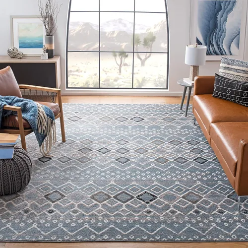 Miniatura 35 de SAFAVIEH Amsterdam Collection Alfombra Decorativa - 2.3 pies x 4 pies, Negro & Multi, Diseño Marroquí Bohemio, Sin Desprendimiento y Fácil Cuidado
