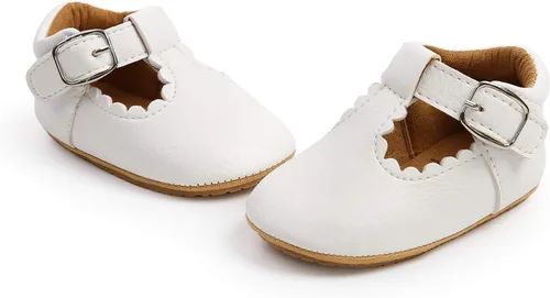 Miniatura 151 de RVROVIC Mocasines de princesa para bebé, zapatos brillantes de Mary Jane, zapatos de cuna de suela suave y ligera de primera calidad, zapatos
