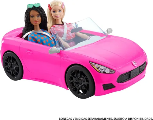 Miniatura 3 de Barbie Vehículo convertible de 2 plazas, coche rosa con ruedas giratorias y detalles realistas, regalo para niños de 3 a 7 años