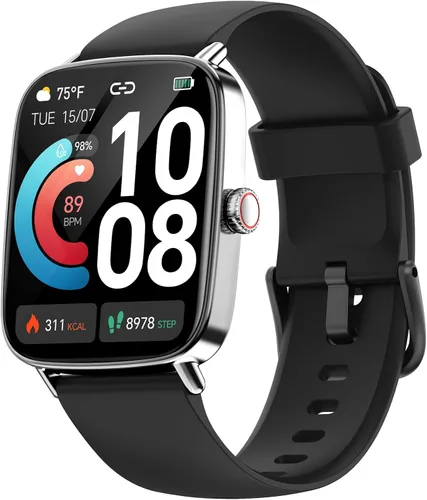 Reloj inteligente para hombres y mujeres, reloj inteligente de 1.85 pulgadas (1.811 in) compatible con iPhone/Samsung/Android (respuesta/hacer