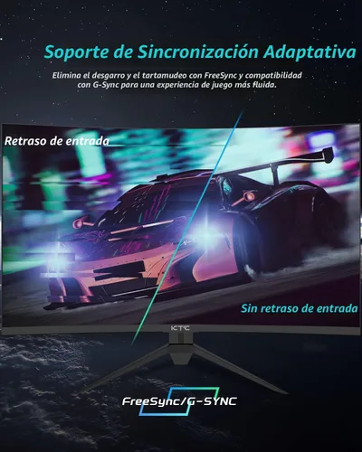 Miniatura 5 de KTC Monitor para juegos de 27 pulgadas, monitor curvo 1440P, 180Hz, 144Hz, 2K, 1500R, 1ms, compatible con FreeSync/G-Sync, DisplayPort/HDMI/USB