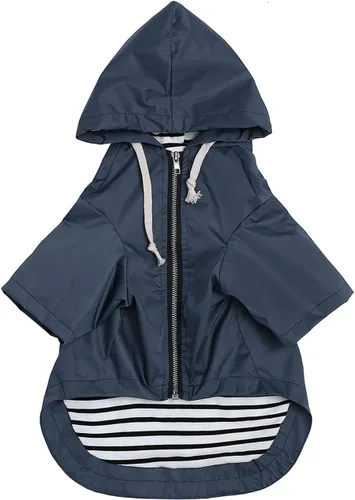 Miniatura 10 de Impermeable para Perros Perros Impermeable Chaqueta de Lluvia Reversible para Perros Razas Pequeñas y Medianas Cremallera Reflectante Bolsillo