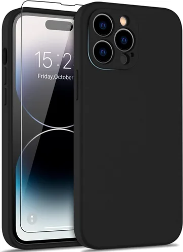 Miniatura 29 de DEENAKIN Funda compatible con iPhone 14 Plus con protector de pantalla, funda mejorada para cámara, goma de gel de silicona suave probada contra