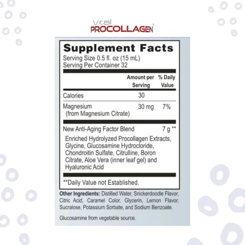Miniatura 4 de Natural Energy Vital Procollagen - Proteína de colágeno hidrolizada líquida con ácido hialurónico y sulfato de glucosamina condroitina factor