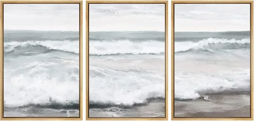 Miniatura 54 de SIGNWIN Lienzo enmarcado para pared, juego de arte sereno de pantanos con humedales verdes e ilustraciones de agua tranquila, arte moderno